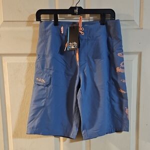 Salt Life Stealth Bomberz SLX-QD Boardshorts: ELECTRIC BLUE: NEW WITH TAGS: 28